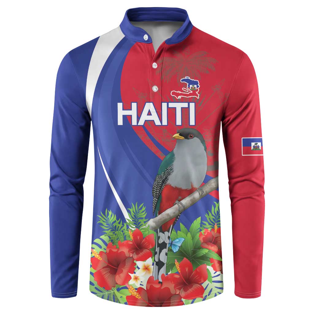 Personalized Hispaniolan Trogon Haiti Button Sweatshirt Sporty Style - Wonder Print Shop