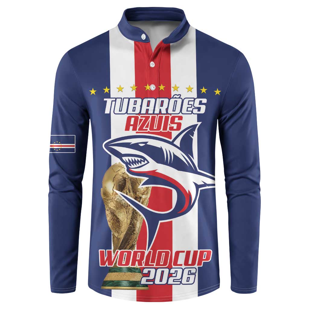 Cape Verde Football Button Sweatshirt Tubaroes Azuis World Cup 2026 - Wonder Print Shop