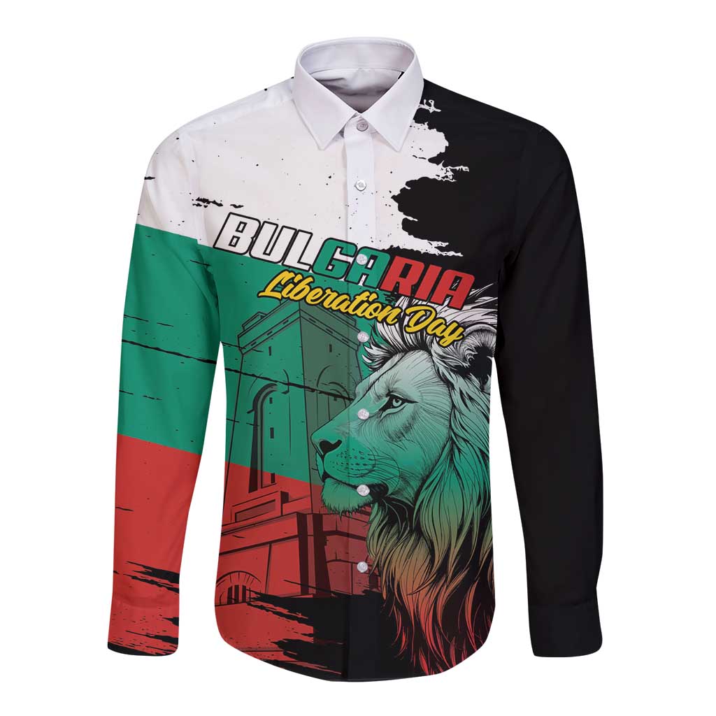 Bulgaria Liberation Day Personalized Long Sleeve Button Shirt Bulgarian Lion National Pride Patriotic