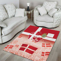 Danish National Flag Day Area Rug Coat Of Arms With Map