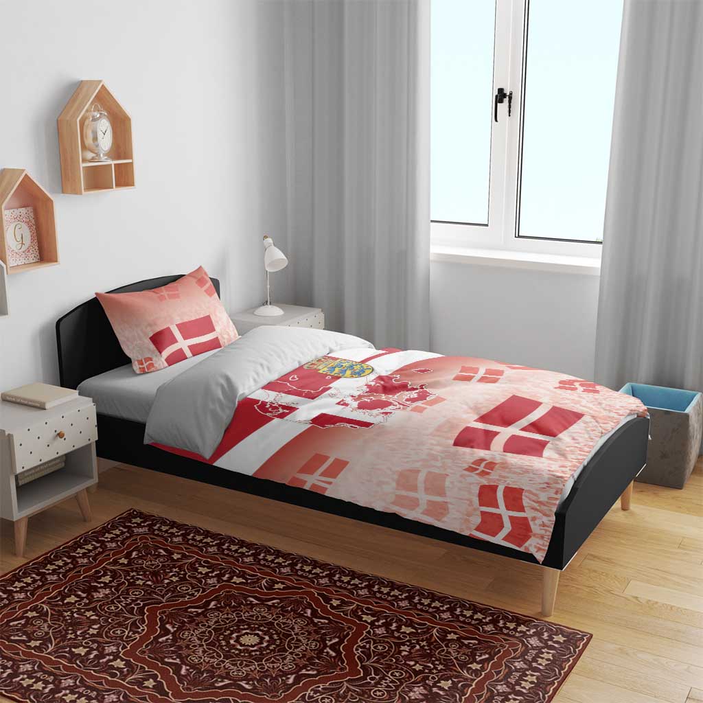 Danish National Flag Day Bedding Set Coat Of Arms With Map