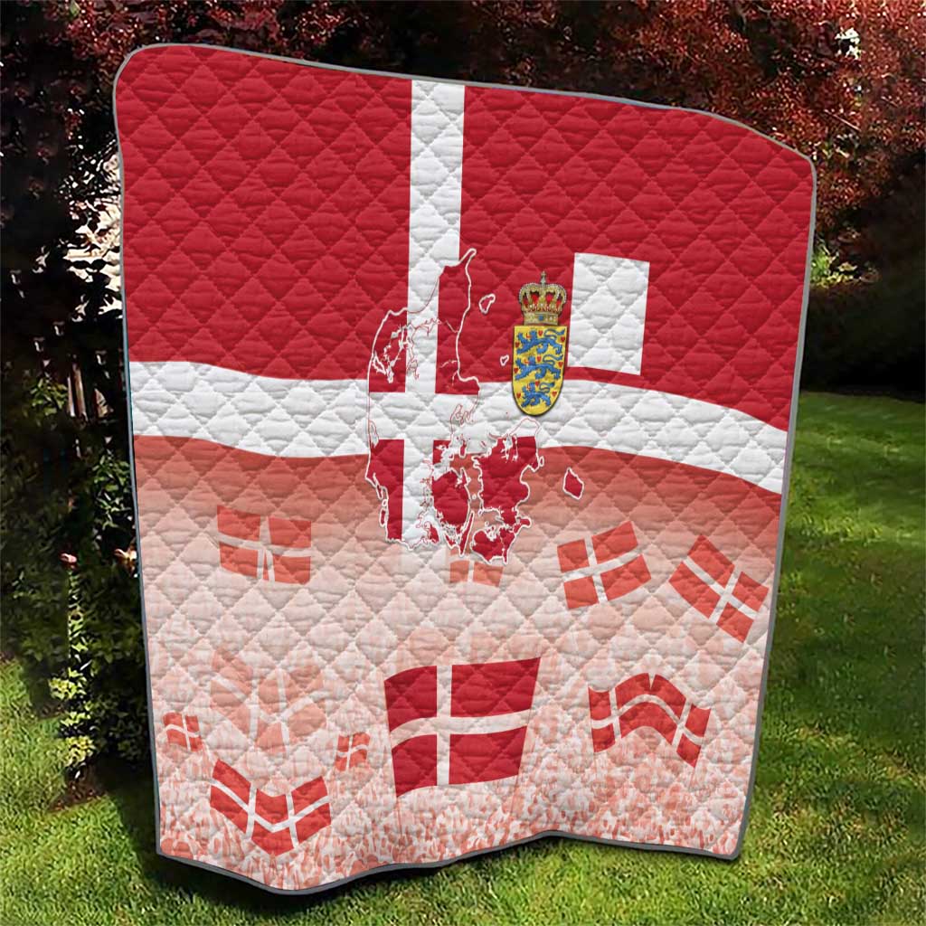 Danish National Flag Day Quilt Coat Of Arms With Map