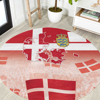 Danish National Flag Day Round Carpet Coat Of Arms With Map