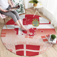 Danish National Flag Day Round Carpet Coat Of Arms With Map