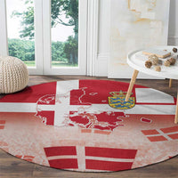 Danish National Flag Day Round Carpet Coat Of Arms With Map