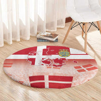 Danish National Flag Day Round Carpet Coat Of Arms With Map