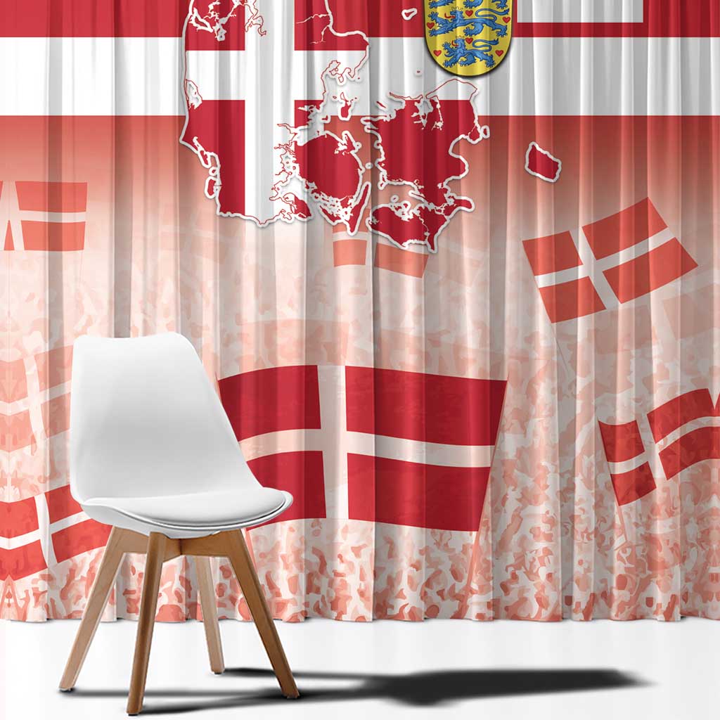 Danish National Flag Day Window Curtain Coat Of Arms With Map