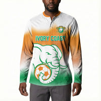 Custom Ivory Coast Football Button Sweatshirt Proud Elephant Fan Edition