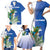 Personalized El Salvador Turquoise Browed Motmot Family Matching Short Sleeve Bodycon Dress and Hawaiian Shirt With Yucca Flowers - Wonder Print Shop