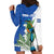 Personalized El Salvador Turquoise Browed Motmot Hoodie Dress With Yucca Flowers - Wonder Print Shop