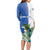 Personalized El Salvador Turquoise Browed Motmot Long Sleeve Bodycon Dress With Yucca Flowers - Wonder Print Shop