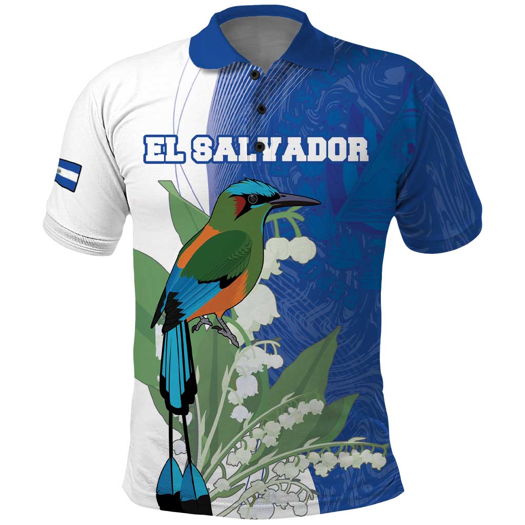 Personalized El Salvador Turquoise Browed Motmot Polo Shirt With Yucca Flowers - Wonder Print Shop