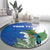 Personalized El Salvador Turquoise Browed Motmot Round Carpet With Yucca Flowers