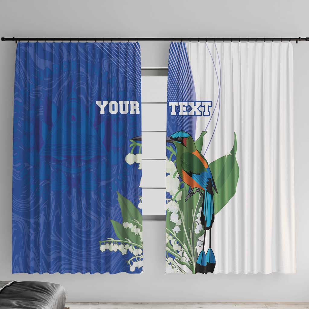 Personalized El Salvador Turquoise Browed Motmot Window Curtain With Yucca Flowers - Wonder Print Shop