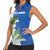 Personalized El Salvador Turquoise Browed Motmot Women Sleeveless Polo Shirt With Yucca Flowers - Wonder Print Shop