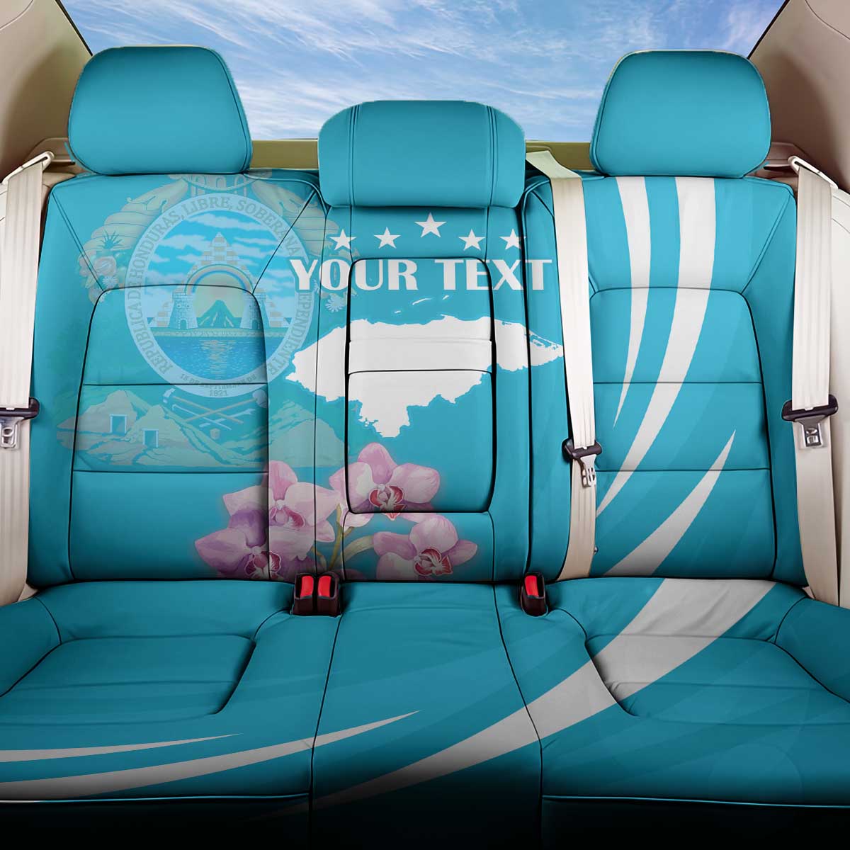 Personalized Honduras Independence Day Back Car Seat Cover With White Tailed Deer - Wonder Print Shop