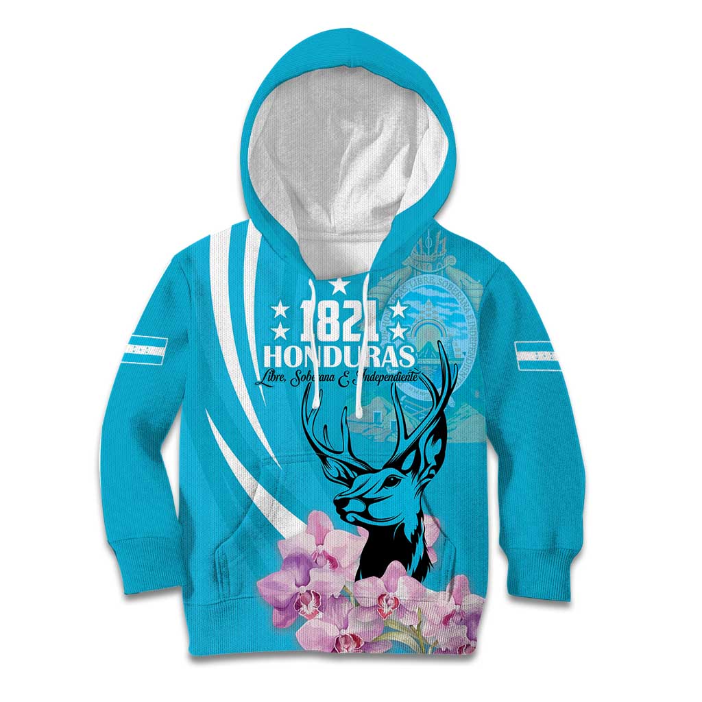 Personalized Honduras Independence Day Kid Hoodie With White Tailed Deer - Wonder Print Shop