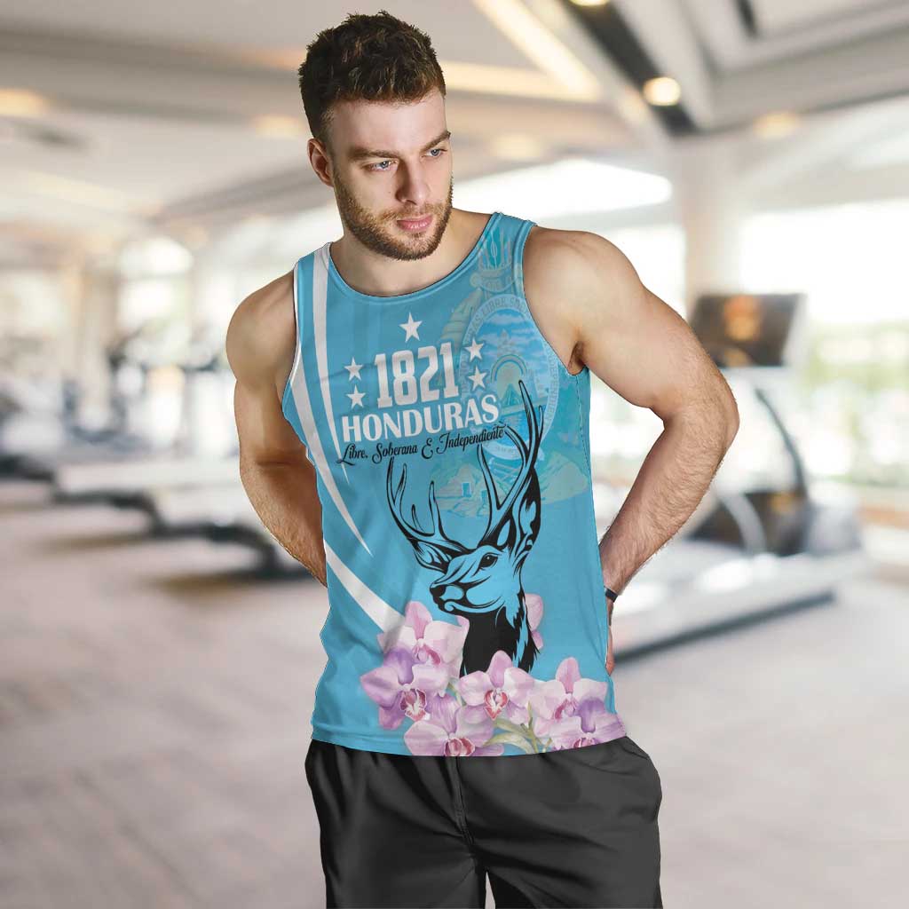 Personalized Honduras Independence Day Men Tank Top With White Tailed Deer - Wonder Print Shop