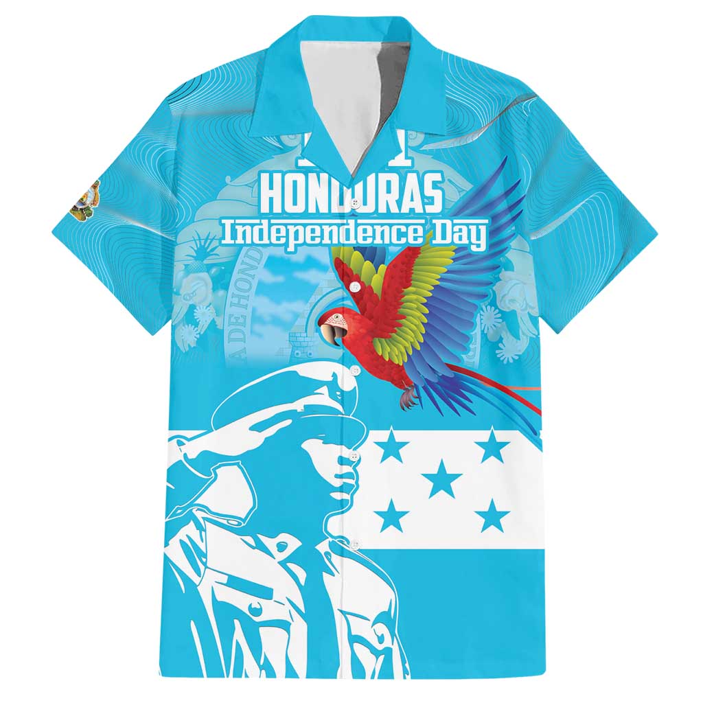 Personalized Honduras Scarlet Macaw Hawaiian Shirt Happy Independence Day 1821 - Wonder Print Shop