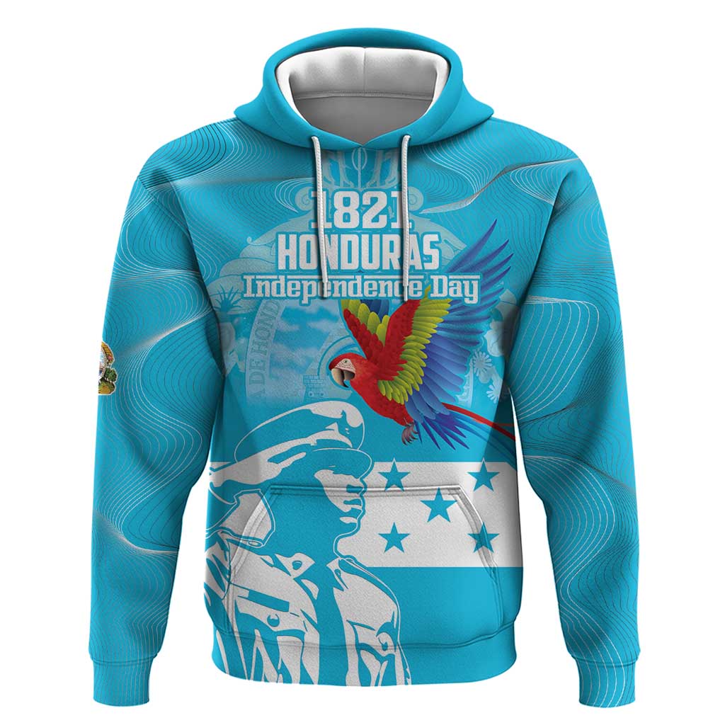 Personalized Honduras Scarlet Macaw Hoodie Happy Independence Day 1821 - Wonder Print Shop