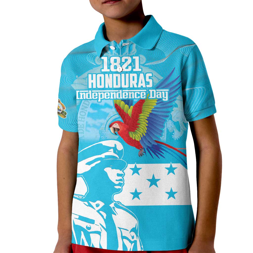 Personalized Honduras Scarlet Macaw Kid Polo Shirt Happy Independence Day 1821 - Wonder Print Shop