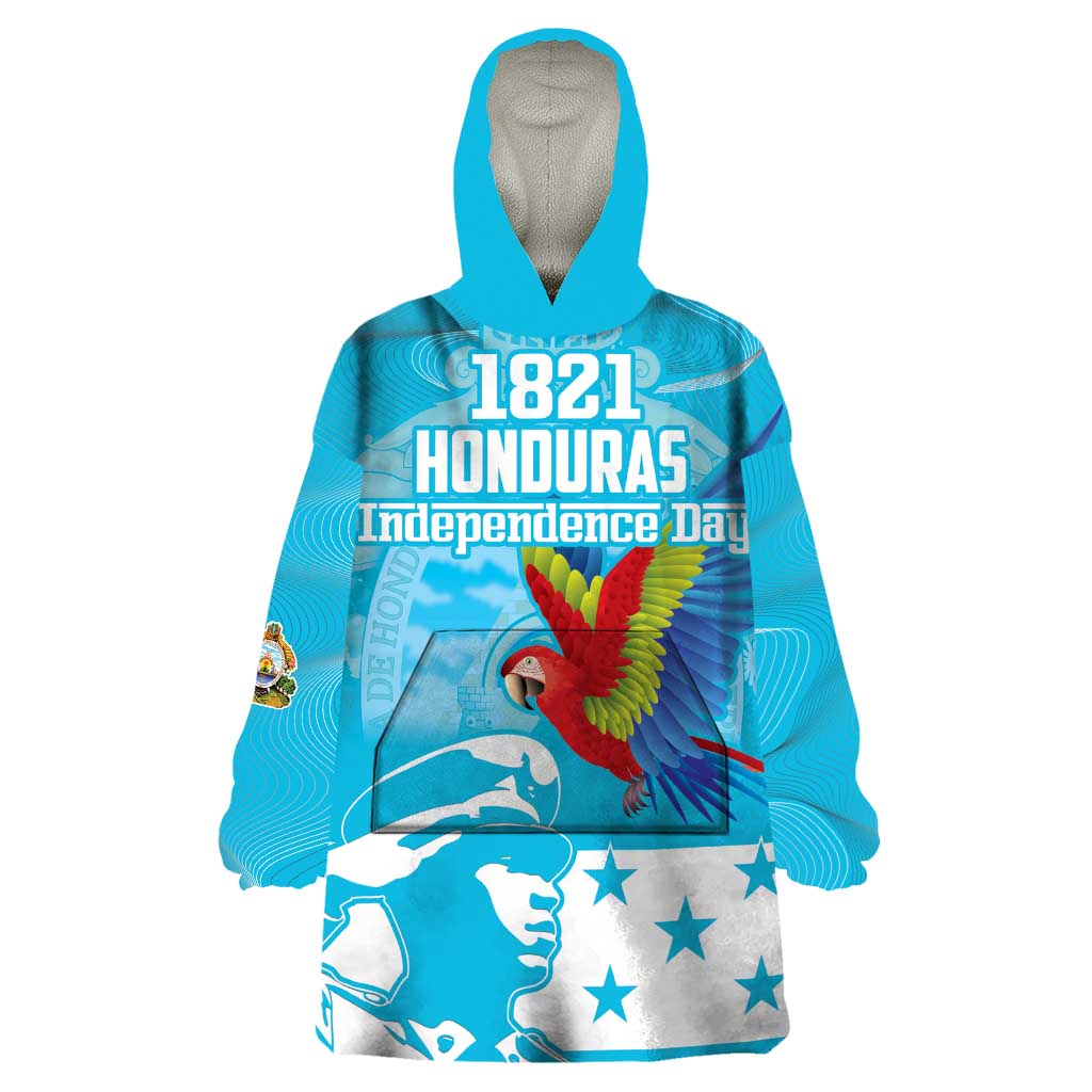 Personalized Honduras Scarlet Macaw Wearable Blanket Hoodie Happy Independence Day 1821 - Wonder Print Shop