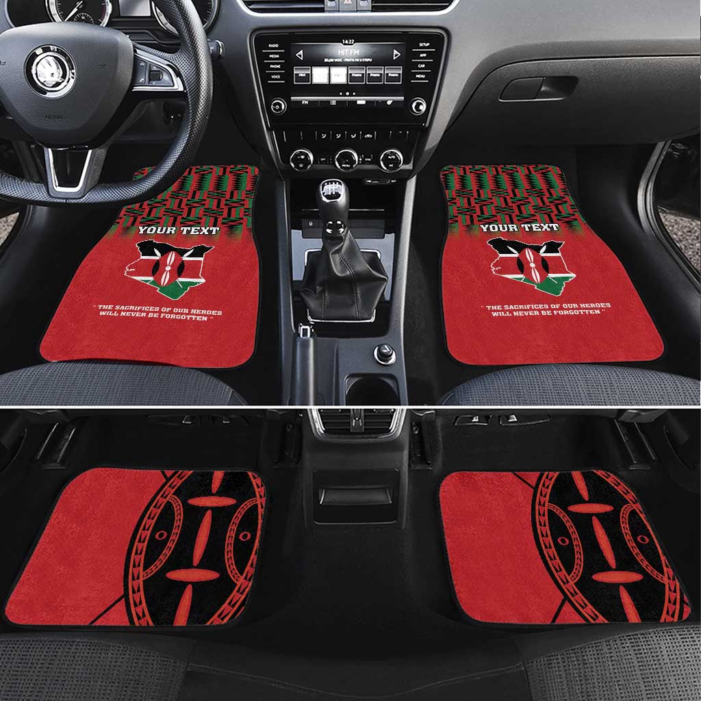 Personalized Kenya Mashujaa Day Car Mats Mzee Jomo Kenyatta With Coat Of Arms