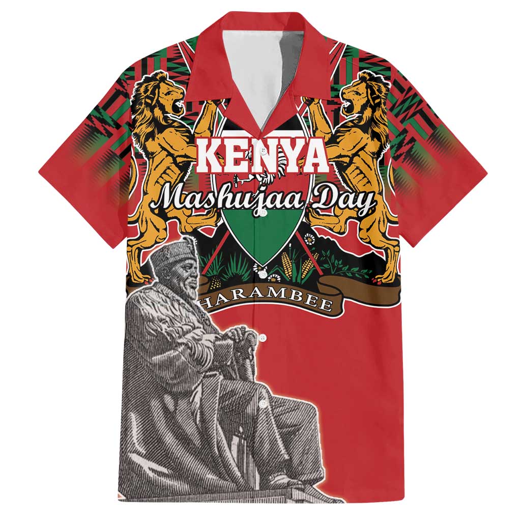 Personalized Kenya Mashujaa Day Hawaiian Shirt Mzee Jomo Kenyatta With Coat Of Arms