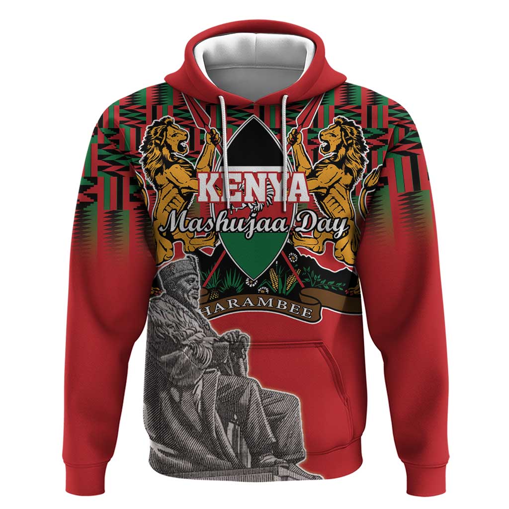 Personalized Kenya Mashujaa Day Hoodie Mzee Jomo Kenyatta With Coat Of Arms