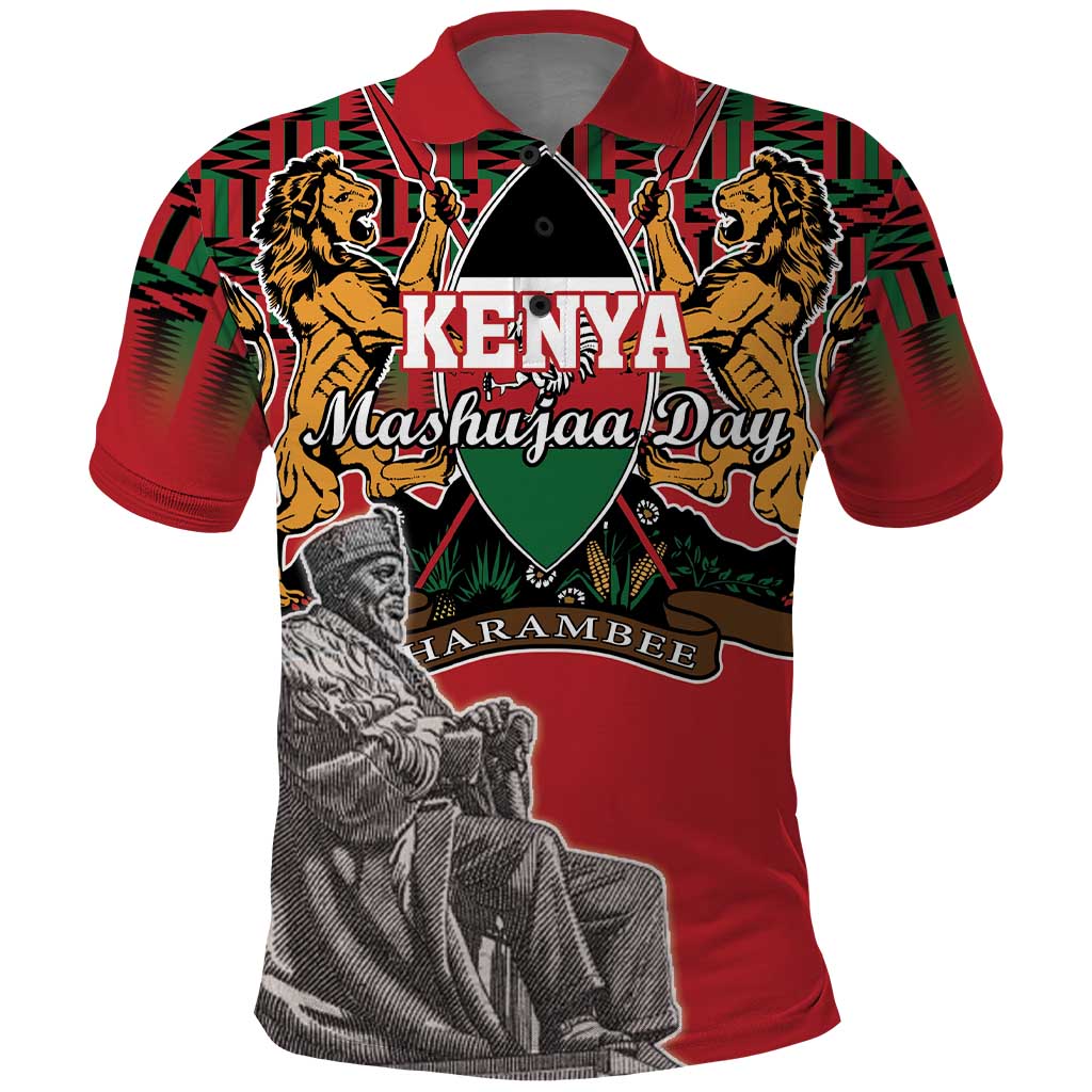 Personalized Kenya Mashujaa Day Polo Shirt Mzee Jomo Kenyatta With Coat Of Arms