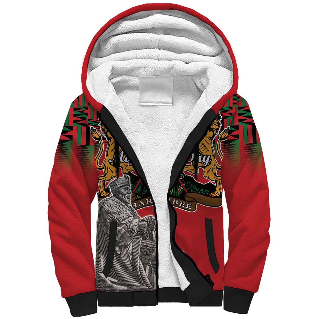 Personalized Kenya Mashujaa Day Sherpa Hoodie Mzee Jomo Kenyatta With Coat Of Arms