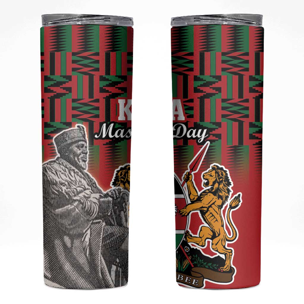 Kenya Mashujaa Day Skinny Tumbler Mzee Jomo Kenyatta With Coat Of Arms