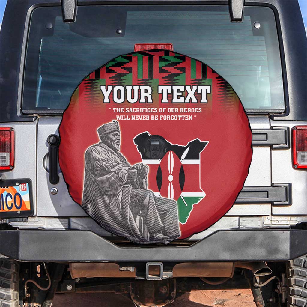 Personalized Kenya Mashujaa Day Spare Tire Cover Mzee Jomo Kenyatta With Coat Of Arms