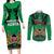 Kenya National Heroes Day Couples Matching Long Sleeve Bodycon Dress and Long Sleeve Button Shirt Mashujaa With Lion Head And Coat Of Arms