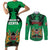 Kenya National Heroes Day Couples Matching Short Sleeve Bodycon Dress and Long Sleeve Button Shirt Mashujaa With Lion Head And Coat Of Arms