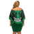 Kenya National Heroes Day Family Matching Off Shoulder Short Dress and Hawaiian Shirt Mashujaa With Lion Head And Coat Of Arms