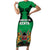 Kenya National Heroes Day Family Matching Short Sleeve Bodycon Dress and Hawaiian Shirt Mashujaa With Lion Head And Coat Of Arms