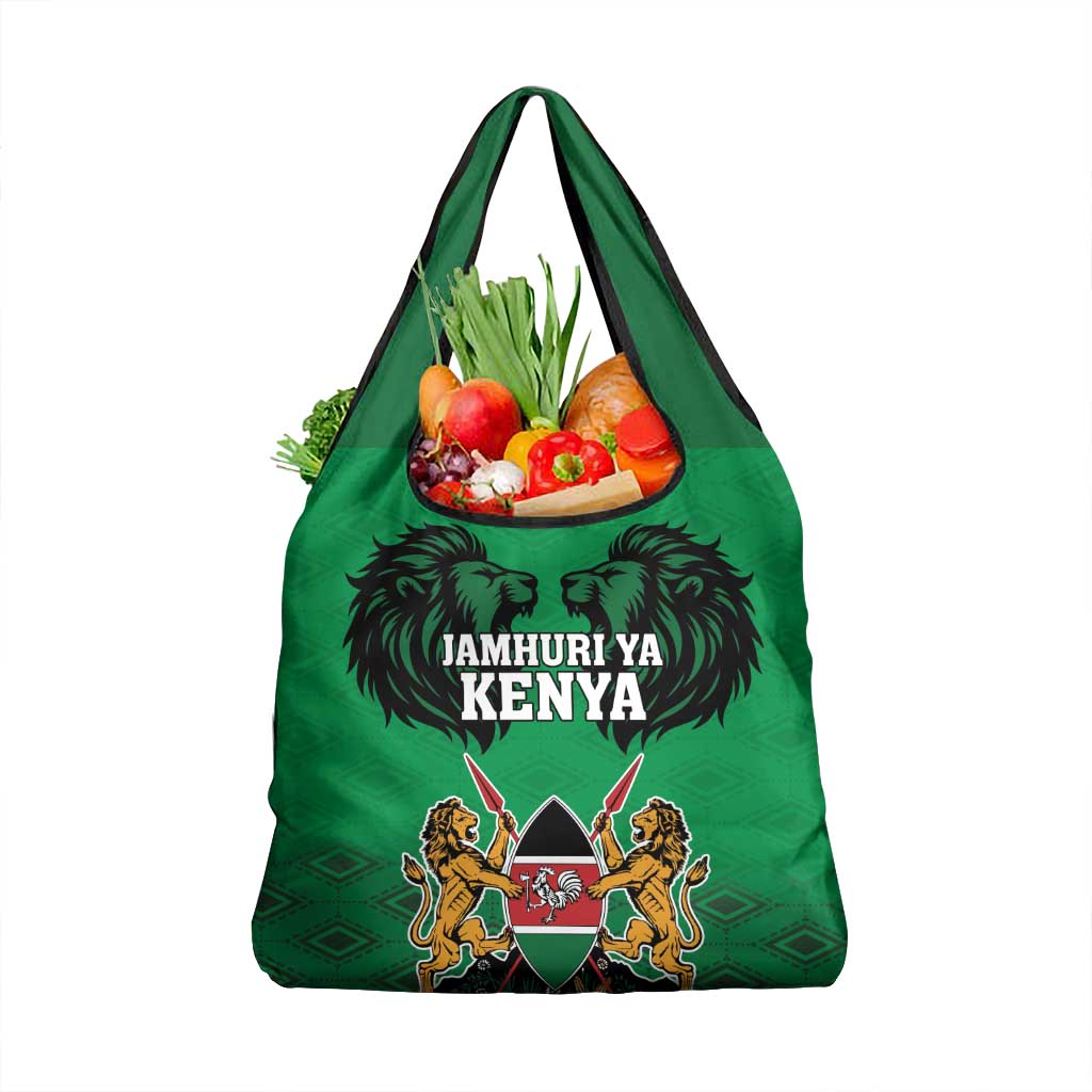 Kenya National Heroes Day Grocery Bag Mashujaa With Lion Head And Coat Of Arms