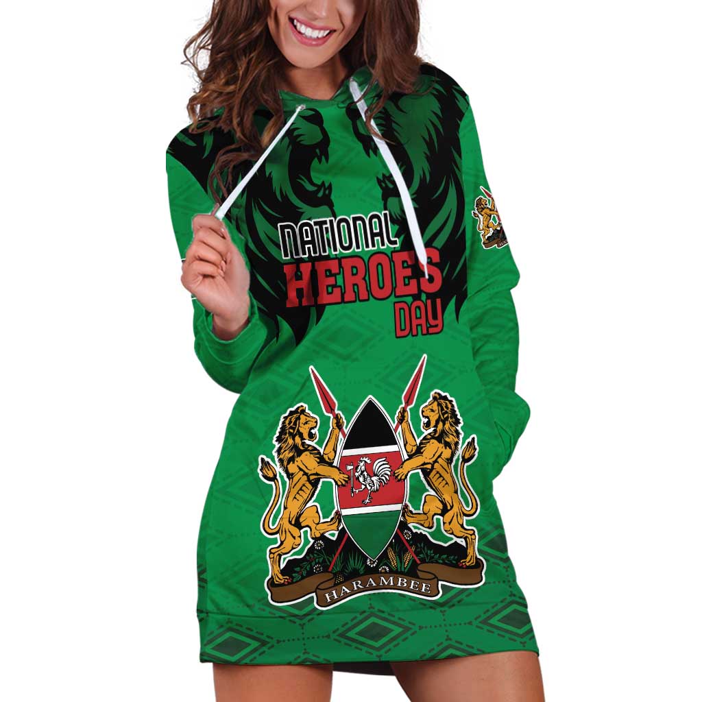 Kenya National Heroes Day Hoodie Dress Mashujaa With Lion Head And Coat Of Arms