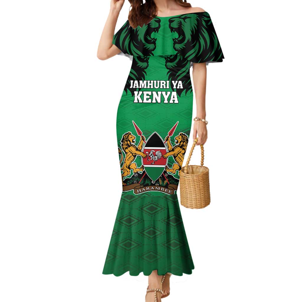 Kenya National Heroes Day Mermaid Dress Mashujaa With Lion Head And Coat Of Arms