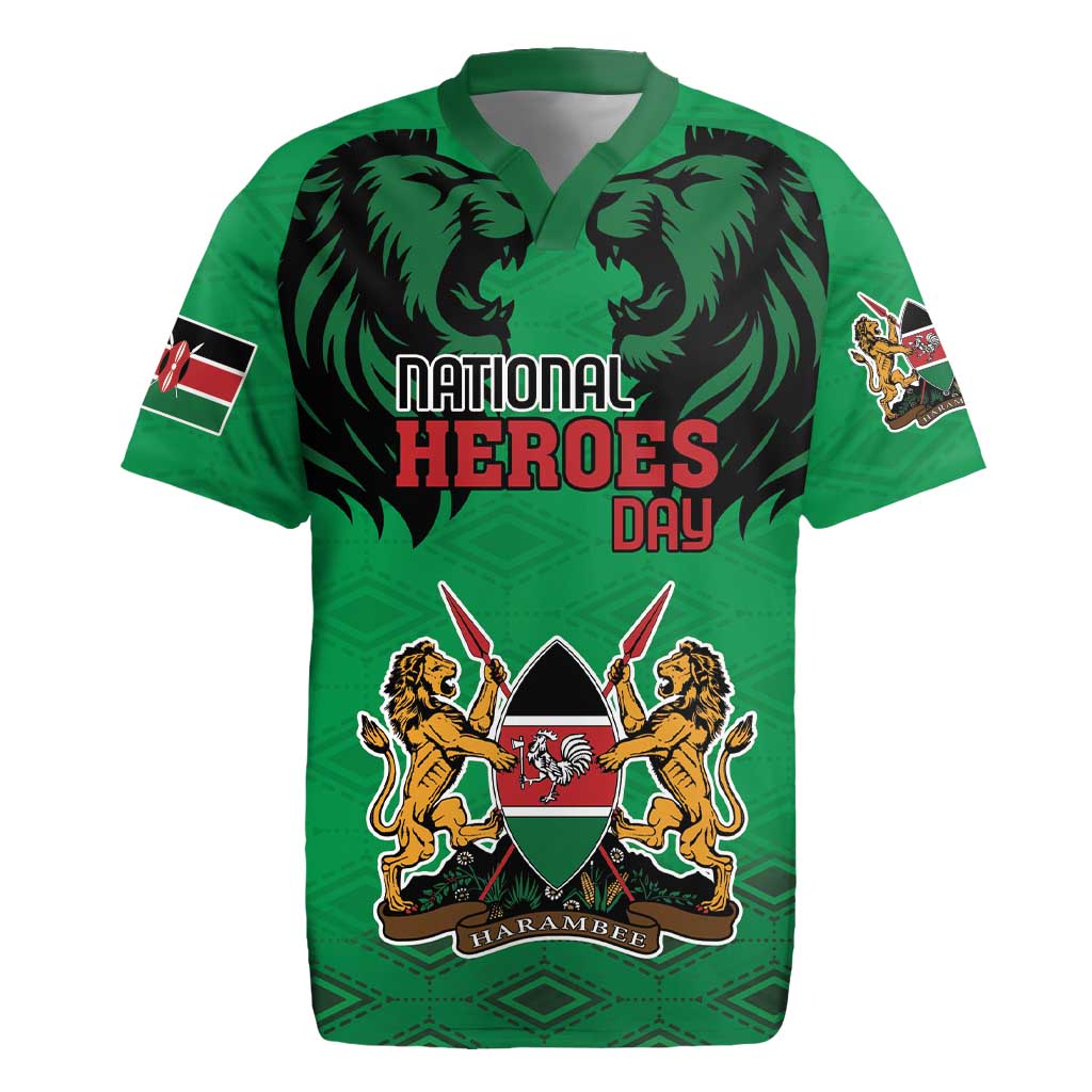 Kenya National Heroes Day Rugby Jersey Mashujaa With Lion Head And Coat Of Arms