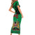 Kenya National Heroes Day Short Sleeve Bodycon Dress Mashujaa With Lion Head And Coat Of Arms