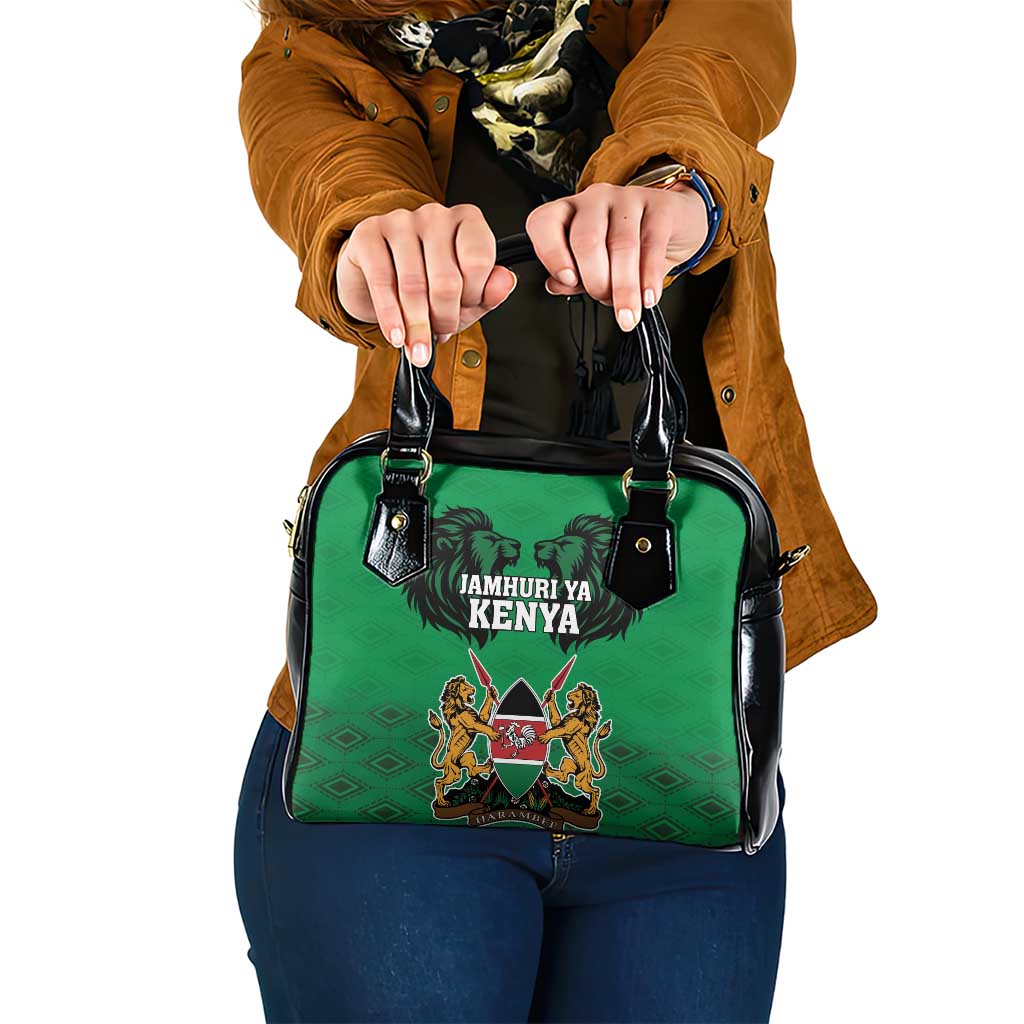 Kenya National Heroes Day Shoulder Handbag Mashujaa With Lion Head And Coat Of Arms