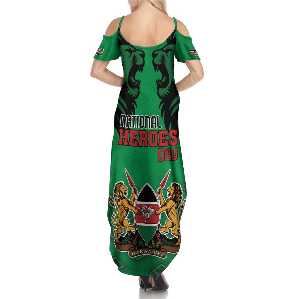 Kenya National Heroes Day Summer Maxi Dress Mashujaa With Lion Head And Coat Of Arms