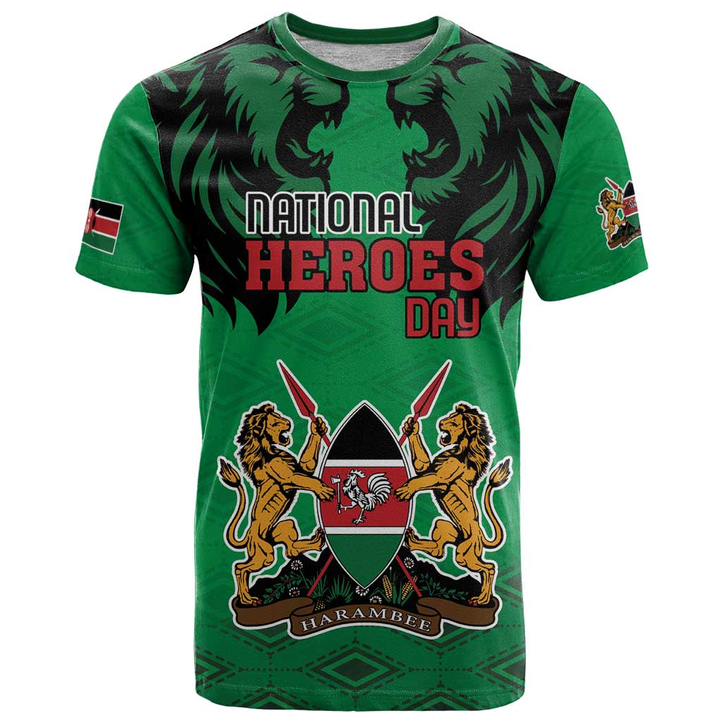 Kenya National Heroes Day T Shirt Mashujaa With Lion Head And Coat Of Arms