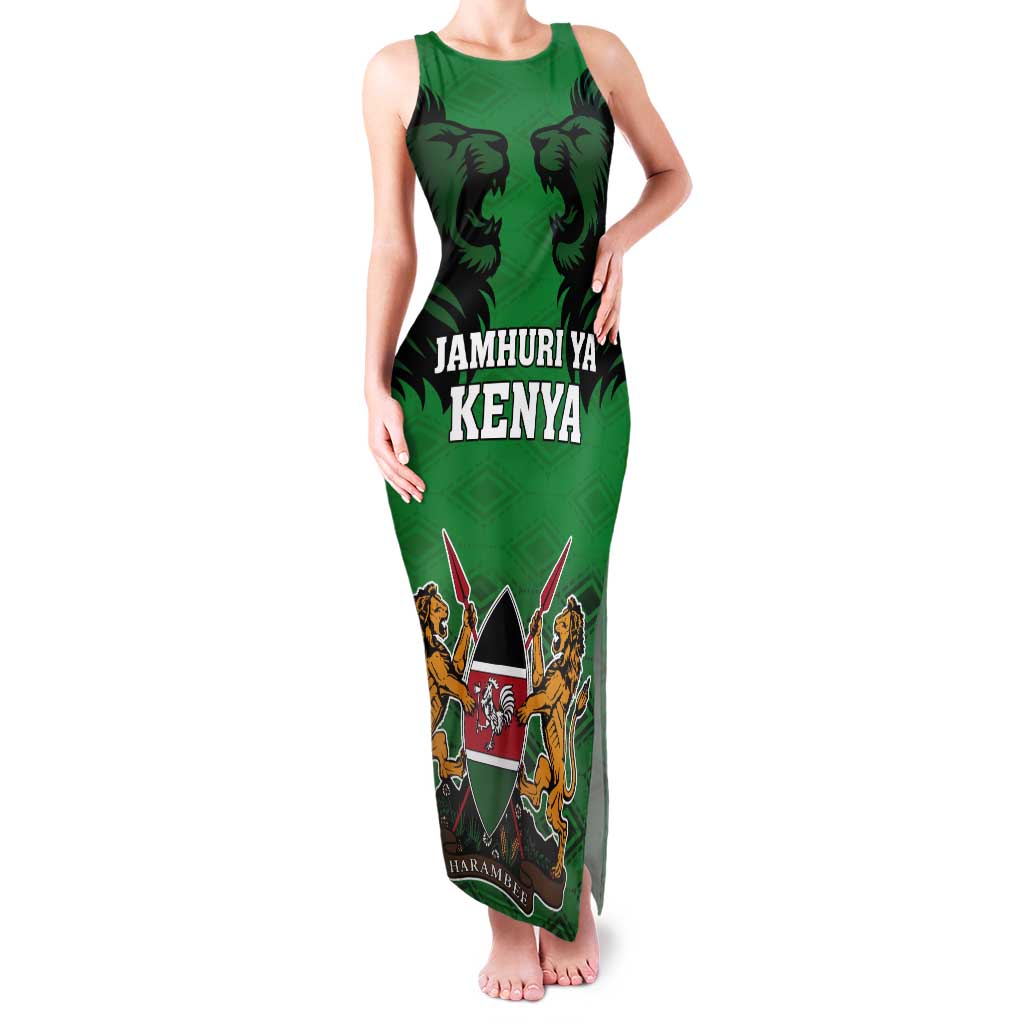 Kenya National Heroes Day Tank Maxi Dress Mashujaa With Lion Head And Coat Of Arms