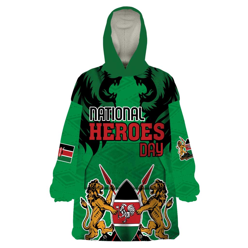 Kenya National Heroes Day Wearable Blanket Hoodie Mashujaa With Lion Head And Coat Of Arms