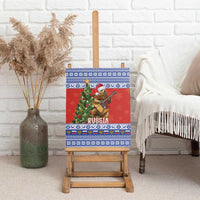 Russia Christmas Canvas Wall Art Brown Bear Playing Balalaika - Wonder Print Shop