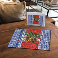 Russia Christmas Puzzle Brown Bear Playing Balalaika - Wonder Print Shop