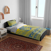 Ukraine Trident Christmas Bedding Set Vyshyvanka Patterns - Wonder Print Shop